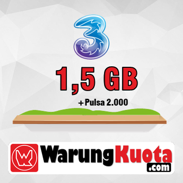 Paket Internet Three Data - AON - 1,5 GB + Pulsa 2.000