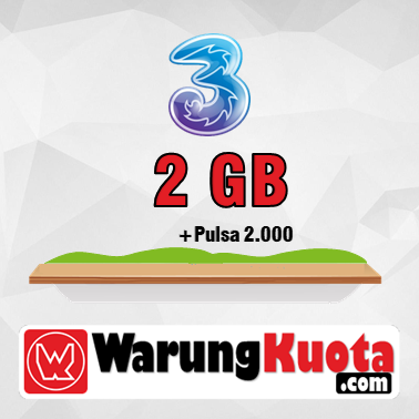 Paket Internet Three Data - AON - 2 GB + Pulsa 2.000
