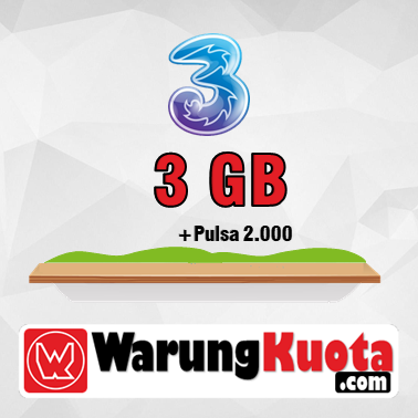 Paket Internet Three Data - AON - 3 GB + Pulsa 2.000