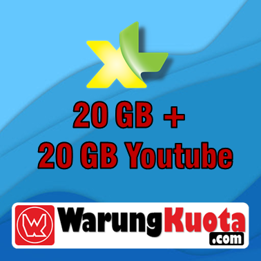 Paket Internet XL Data - Xtra Combo - 20 GB + 20 GB  Youtube; 30 Hari